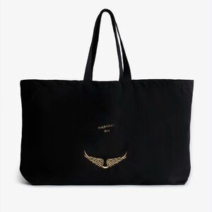 ZADIG & VOLTAIRE Black Embroidered Logo Tote